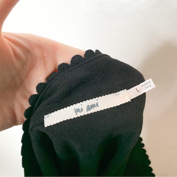 Francescas Mi Ami Black Faux Suede Mini Skirt Large L - Picture 6 of 7